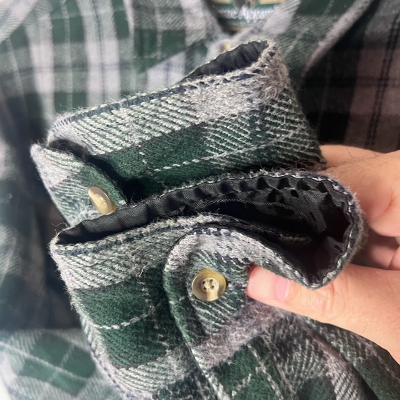 Berne Apparel Button Up Heavy Flannel Plaid Shirt Size Large Tall - Picture 3 of 5